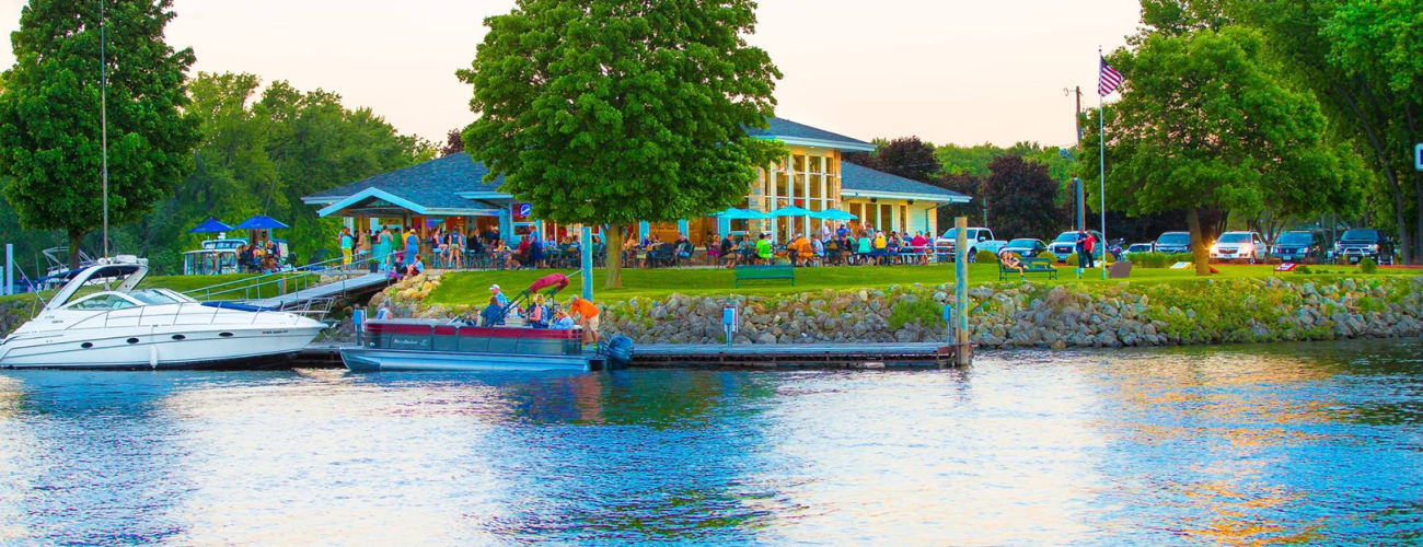 View of Pettibone Boat club from water